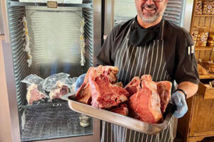 Chef Adrian with T-bone Florentine Chef Adrian with T-bone Florentine