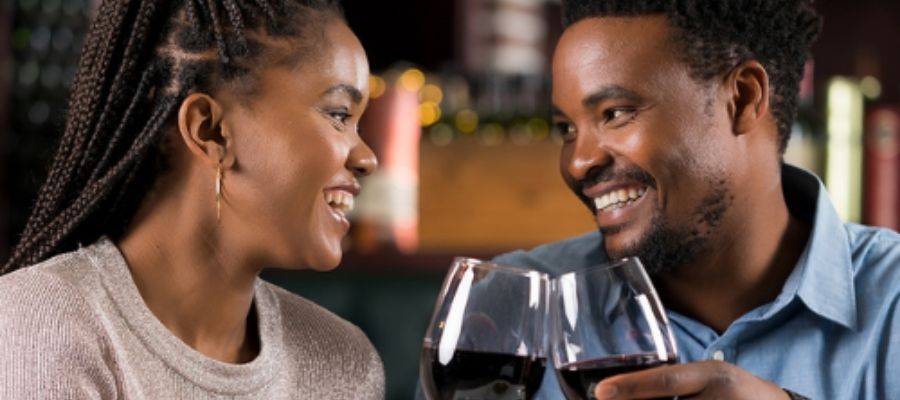 Enjoying a wine tasting